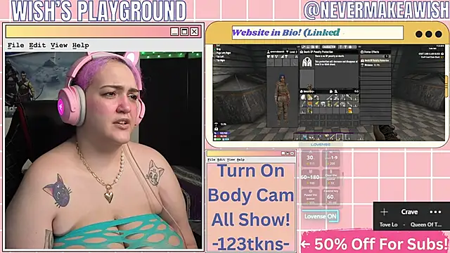 Snapshot of nevermakeawish chatting on April 23, 2026, 11:05 am nevermakeawish online show from April 23, 2026, 11:05 am