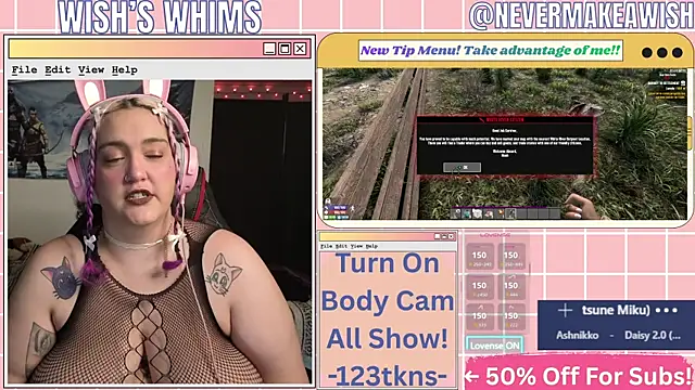 Snapshot of nevermakeawish chatting on July 9, 2026, 9:32 am nevermakeawish online show from July 9, 2026, 9:32 am