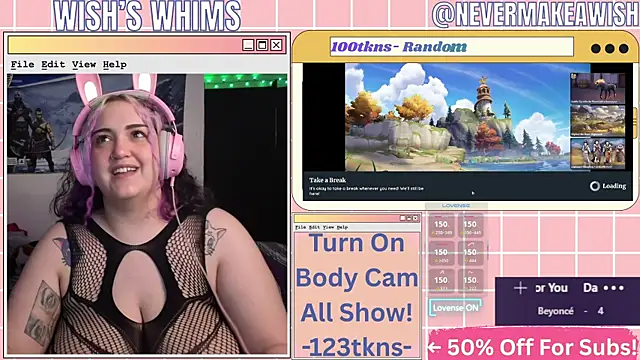 Snapshot of nevermakeawish chatting on May 19, 2026, 9:27 am nevermakeawish online show from May 19, 2026, 9:27 am