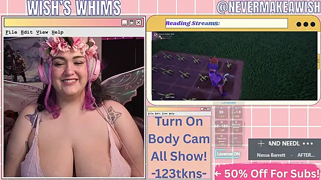 Snapshot of nevermakeawish chatting on May 26, 2026, 10:13 am nevermakeawish online show from May 26, 2026, 10:13 am