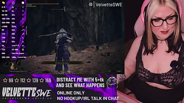 VelvetteSWE online show from July 18, 2026, 5:32 pm