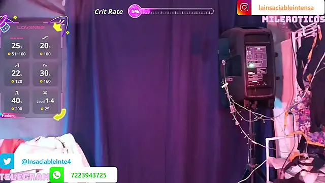 Snapshot of LaInsaciableIntensa chatting on May 20, 2026, 2:19 am LaInsaciableIntensa online show from May 20, 2026, 2:19 am