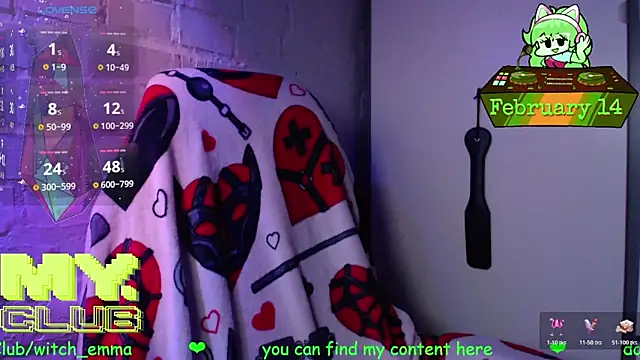 Snapshot of Witch_Emma chatting on February 14, 2026, 8:25 am Witch Emma online show from February 14, 2026, 8:25 am